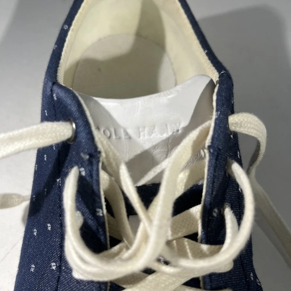 Cole Haan Grand Crosscourt II Women's 7.5B Dark Blue Denim Polka Dot Sneakers